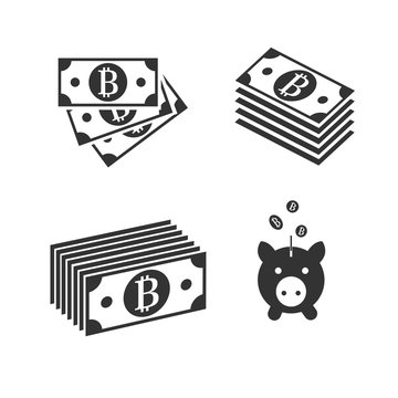 Bitcoin Cryptocurrency Money Flat Design