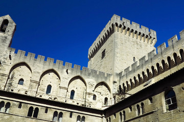 Detail Papstpalast in Avignon, Frankreich