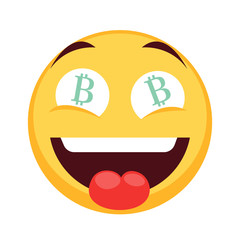 Bitcoin Cryptocurrency Money Face Emoticon