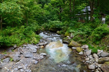 日本 東北 青森県 青荷温泉 Japan Tohoku Aomori Aoni Onsen lamp Inn hot spring