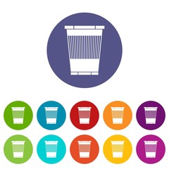 Trash can set icons