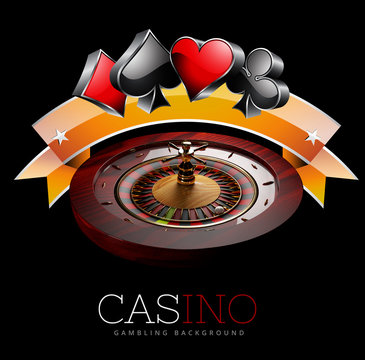 Casino roulette wheel. 3d illustration. isolated black