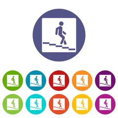 Underpass road sign set icons