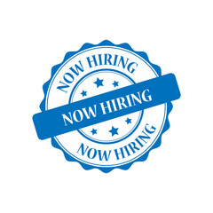 Now hiring blue stamp illustration