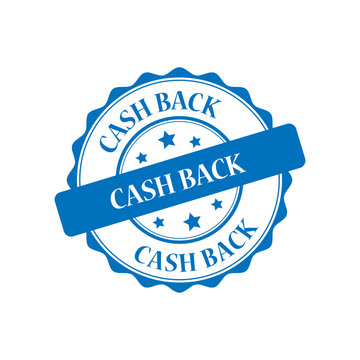 Cash back blue stamp illustration