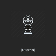 Outline fountain icon isolated