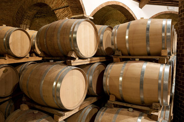Barrels in a wine-cellar