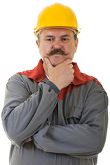 Man with construction helmet