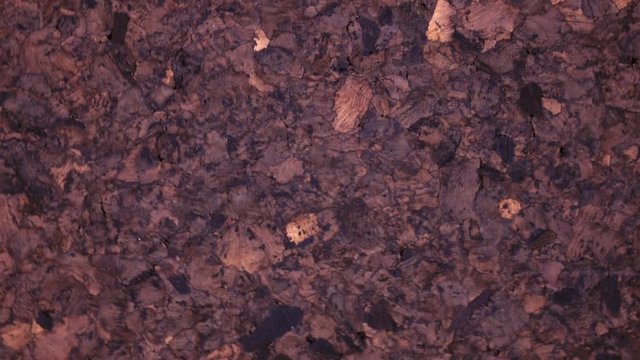 Excellent pattern of pressed cork board close up, rotating contra clockwise with up center. Amazing natural background with vibrant texture in 4k, 3840x2160, clip.
