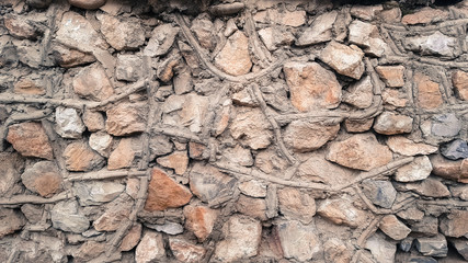 ancient pattern gray color of modern style design decorative uneven cracked real stone wall