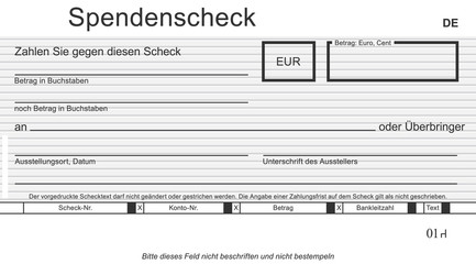 Bilder und Videos suchen: spendenscheck