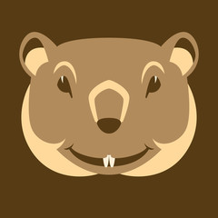 groundhog face  head  vector illustration flat style
