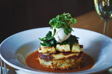 gourmet poached egg starter