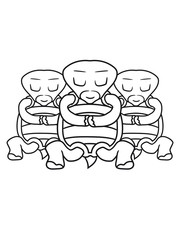 team crew 3 freunde schlafen meditieren ausruhen beten schildkröte süß niedlich comic cartoon clipart