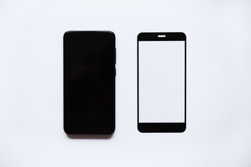 black phone protective glass isolated on white