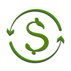 dollar symbol in the form of a green plant