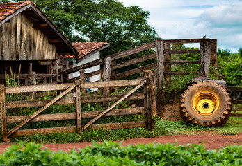 Farm Gate & Tractor Wheel