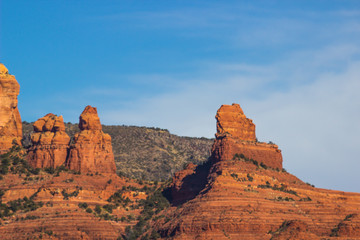 Fototapeta na wymiar Red Rock Outcroppings In Arizona High Desert