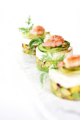 Mango, Avocado and Prawn Canapes II
