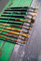 few old painting brushes