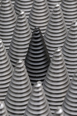 Christmas tree from cnc processed metal parts. The One like not others. Fashion pattern. Steel pattern.