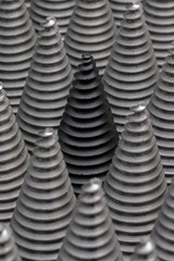 Christmas tree from cnc processed metal parts. The One like not others. Fashion pattern. Steel pattern.