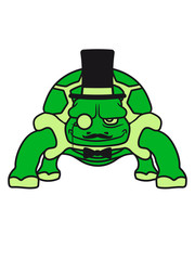 sir herr gentlemen mustache schnurrbart zylinder hut monokel brille schildkröte süß niedlich comic cartoon clipart land beine