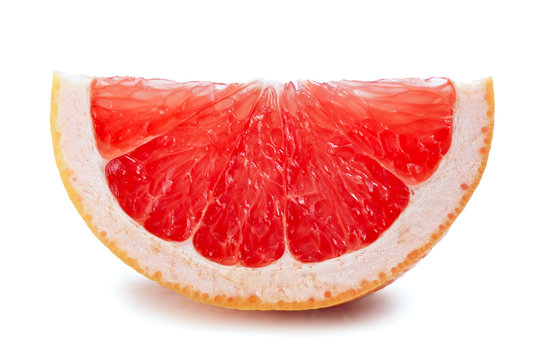 grapefruit slice isolated on white