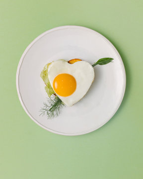 Tasty heart-shaped egg