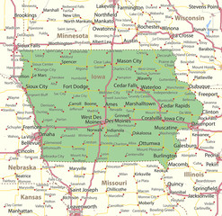 Iowa-US-States-VectorMap-A