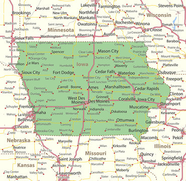 Iowa-US-States-VectorMap-A