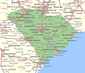 South Carolina-US-States-VectorMap-A