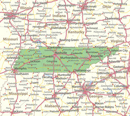 Tennessee-US-States-VectorMap-A