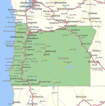 Oregon-US-States-VectorMap-A