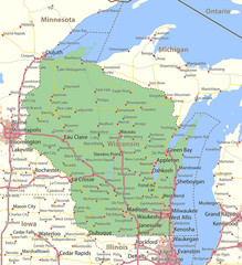Wisconsin-US-States-VectorMap-A
