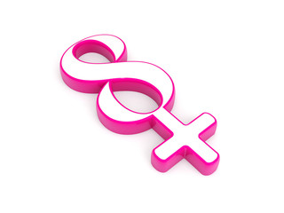 International Happy Women's Day, 8 March. 3D number and female sign isolated in white background. 3d render