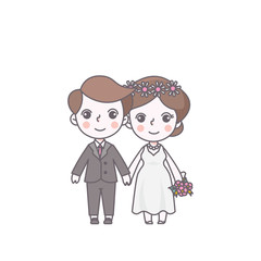 Obraz na płótnie Canvas Wedding Lover Character Cute Vector Illustration