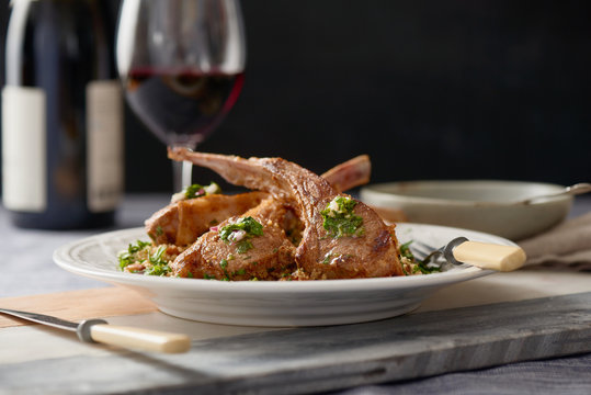 Grilled Lamb Chops with Mint Pesto