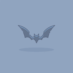 Bat Halloween Minimalist Icon Vector Illustration