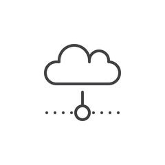 Cloud computing line icon, outline vector sign, linear style pictogram isolated on white. Symbol, logo illustration. Editable stroke