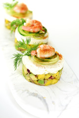 Mango, Avocado and Prawn Canapes IV