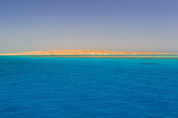 Fototapeta na wymiar Lagoon of Red Sea with island, Egypt