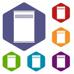 Trash can icons set