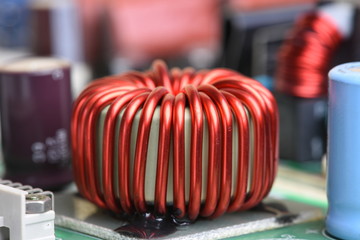 Inductor copper coil on circuit board
