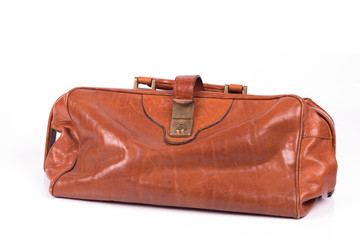 brown travel bag