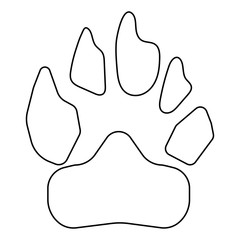 Animal footprint icon . Black color .