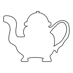 Teapot icon . Black color .