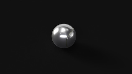 Silver Tennis Ball 3d illustration 3d rendering