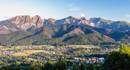 Fototapeta na wymiar Inspiring Mountains Landscape Panorama, beautiful summer day in Tatras, Poland
