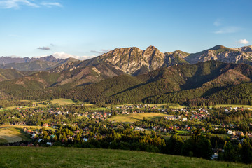Inspiring Mountains Landscape Panorama, beautiful summer day in Tatras, Poland - obrazy, fototapety, plakaty